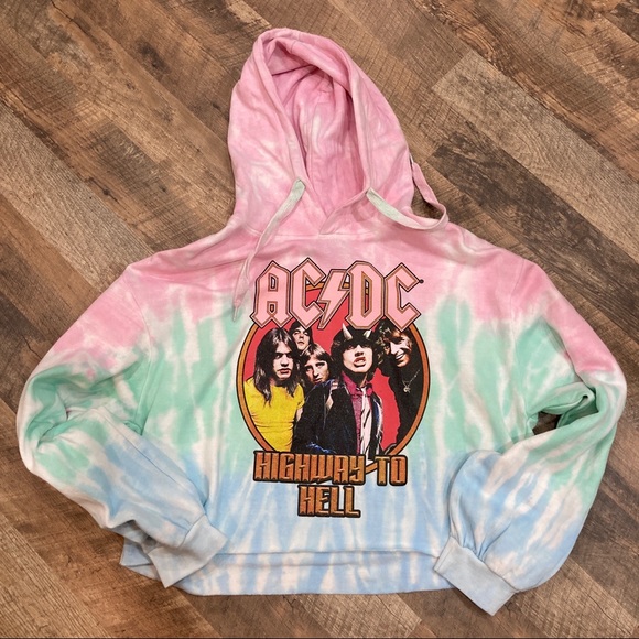AC/DC | Tops | Acdc Pastel Tie Dye Dropped Hoodie | Poshmark